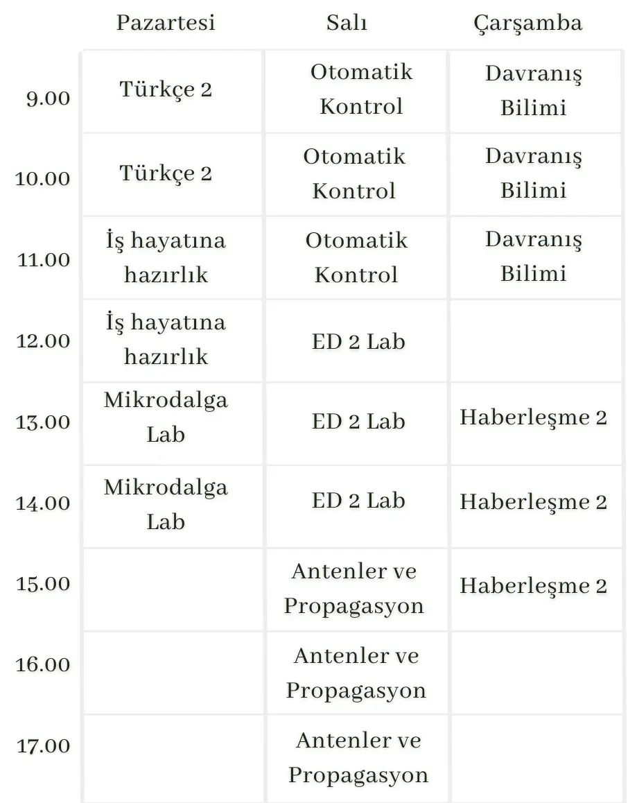 Ders programım